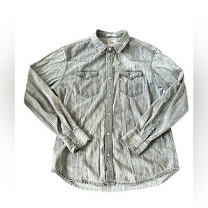 Levi's Classic Western Light Gray Denim Snap-Front Shirt